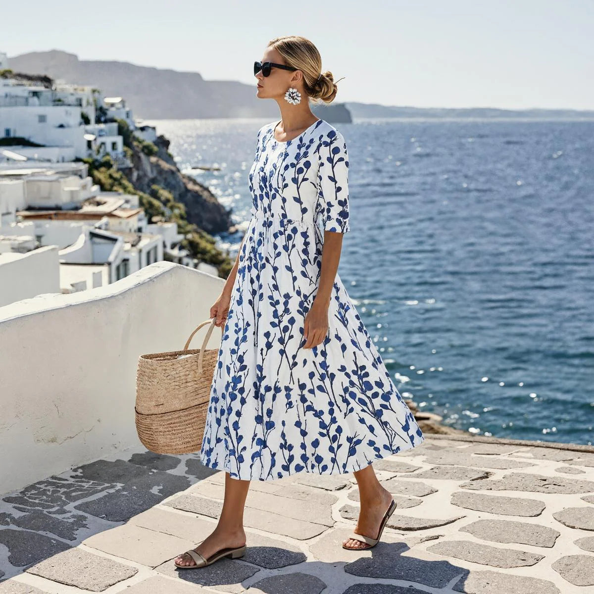 Marbella | Coastal Blue Midi Dress