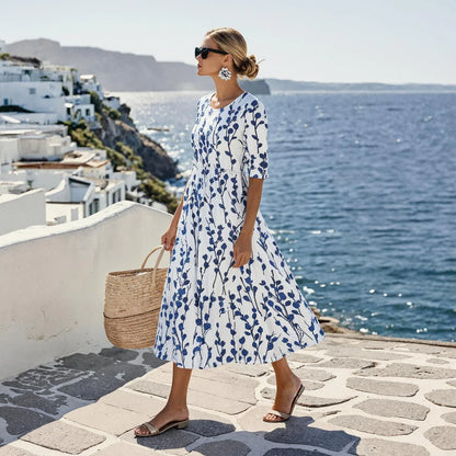 Marbella | Coastal Blue Midi Dress