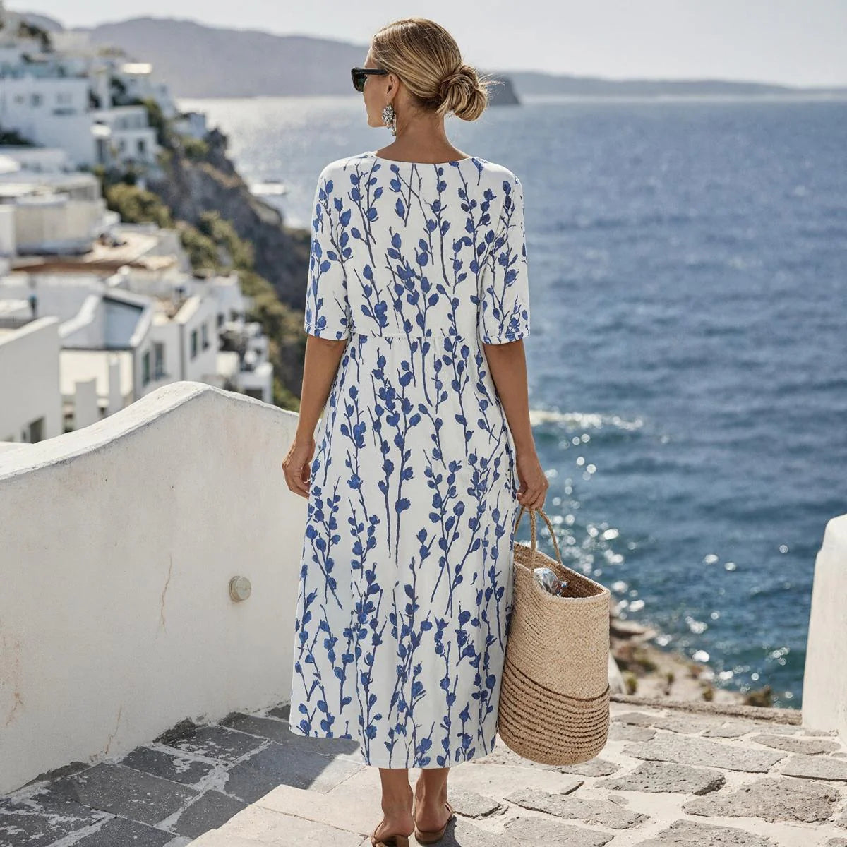 Marbella | Coastal Blue Midi Dress