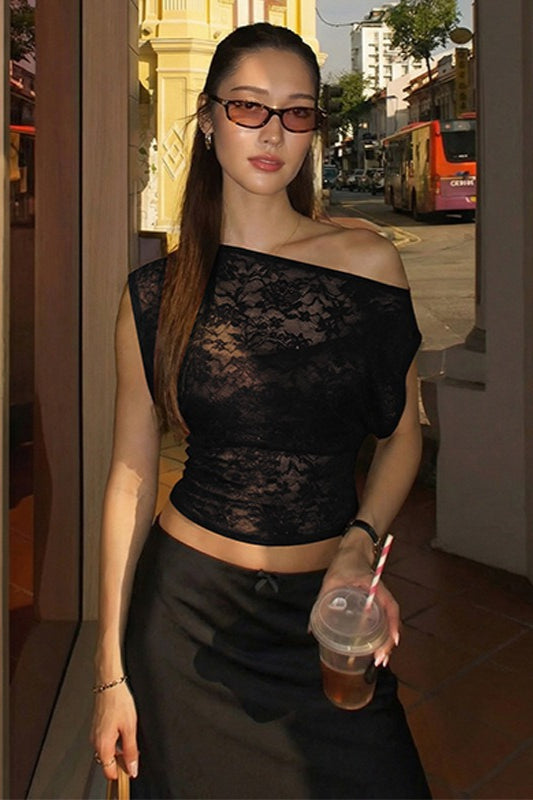 Madyline Lace Sheer Tee