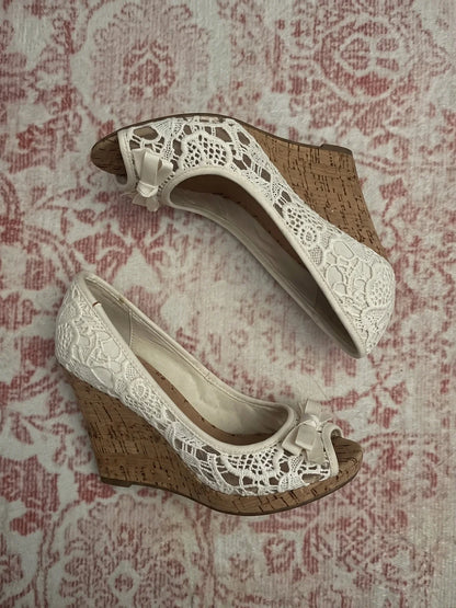 Solene | Floral Wedge Heels
