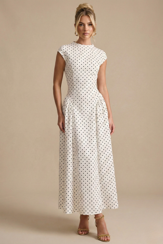 DivaElla™ | Polka Dot Maxi Dress