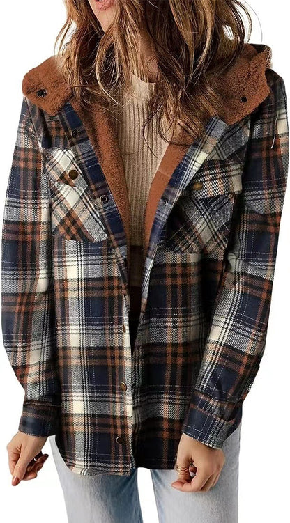 DivaElla™- Plaided Hooded Coat