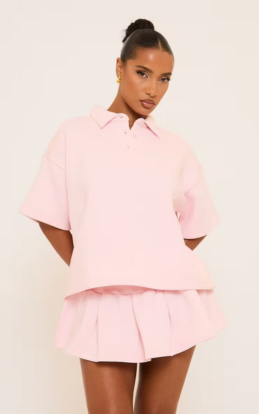 Cyrus | Polo Ribbed Skirt Set