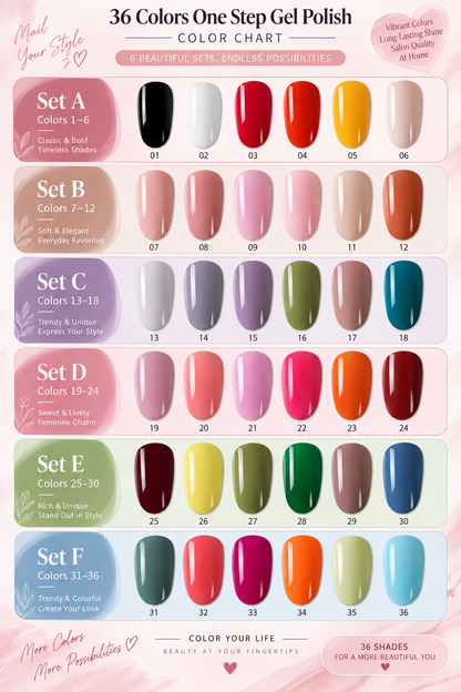 DivaElla™- One Step Nail Gel Pen- 6 Color Set
