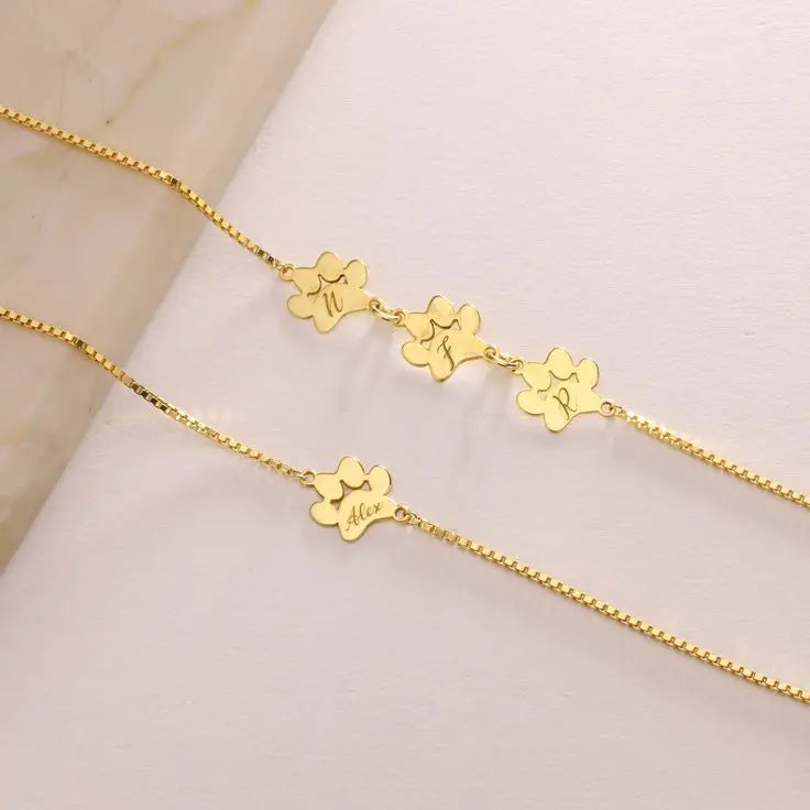 Custom Paw Name Bracelet