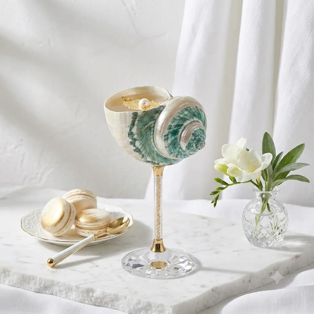 Galaxy Conch Shell Wine Glass.
