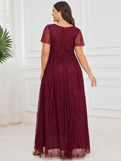 Plus Size Short Sleeve Ruffled Dress