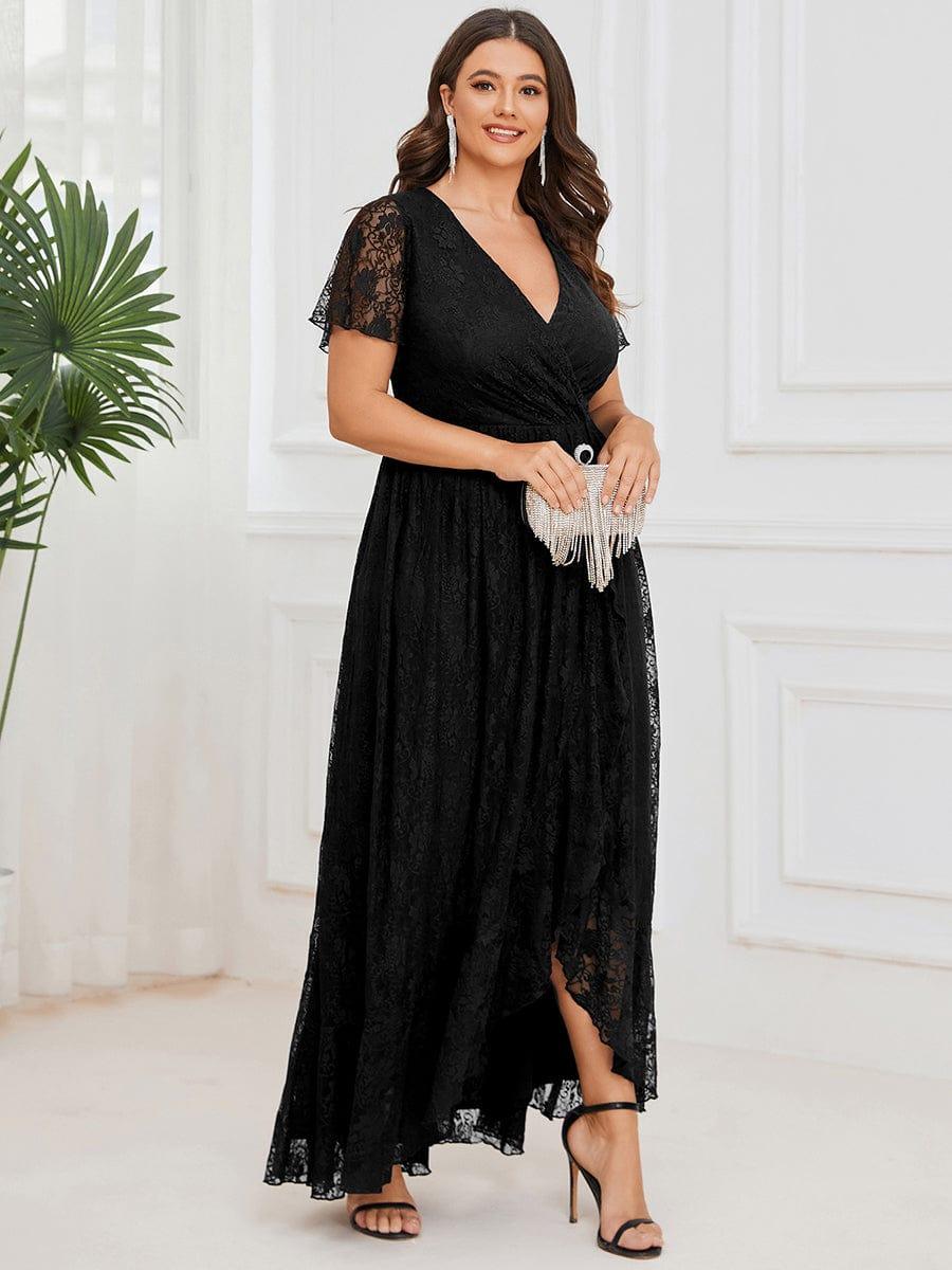 Plus Size Short Sleeve Ruffled Dress