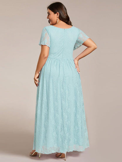 Plus Size Short Sleeve Ruffled Dress