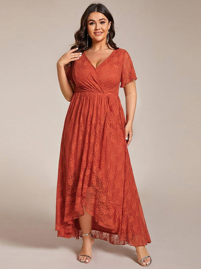 Plus Size Short Sleeve Ruffled Dress