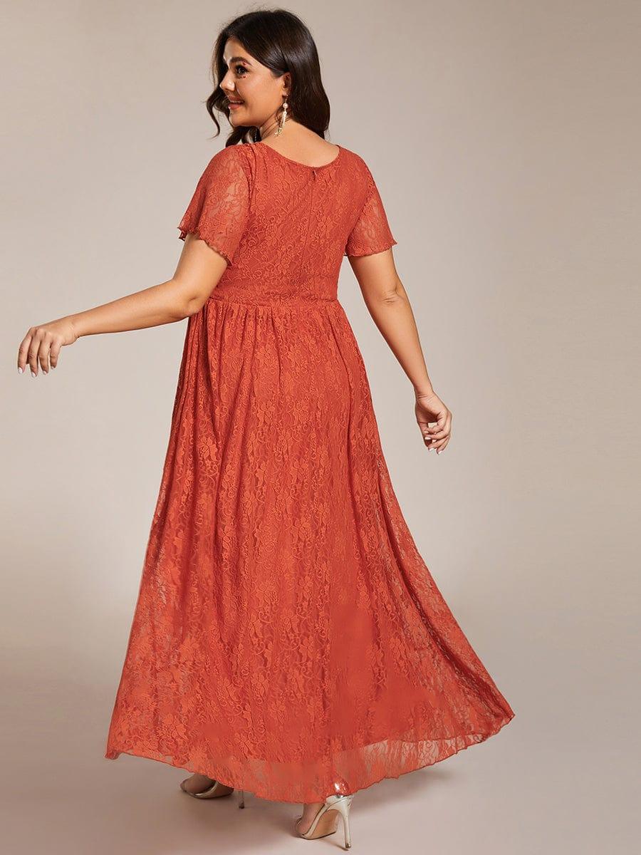 Plus Size Short Sleeve Ruffled Dress