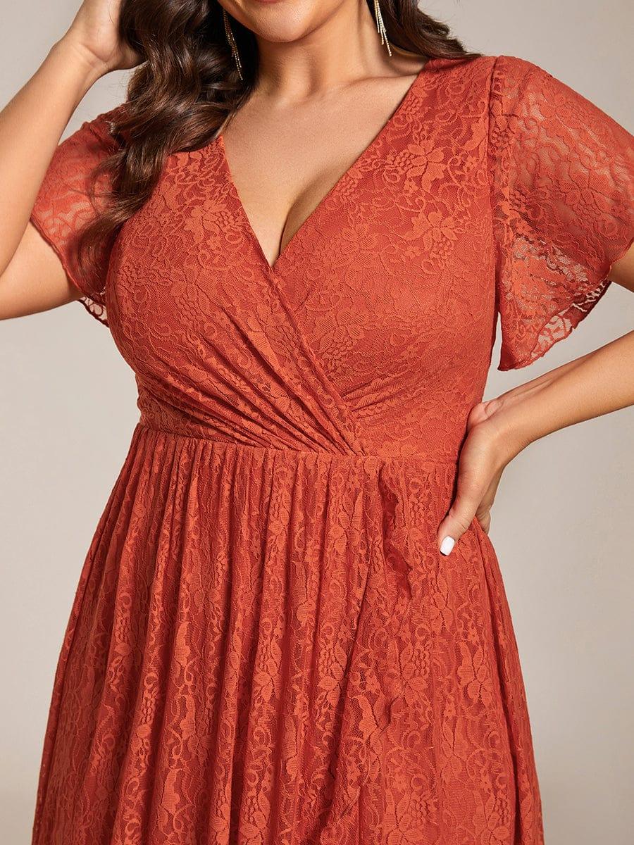 Plus Size Short Sleeve Ruffled Dress