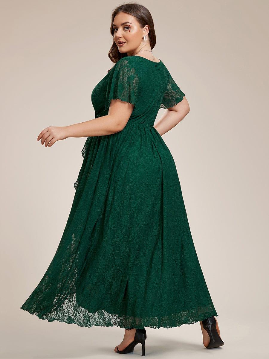 Plus Size Short Sleeve Ruffled Dress