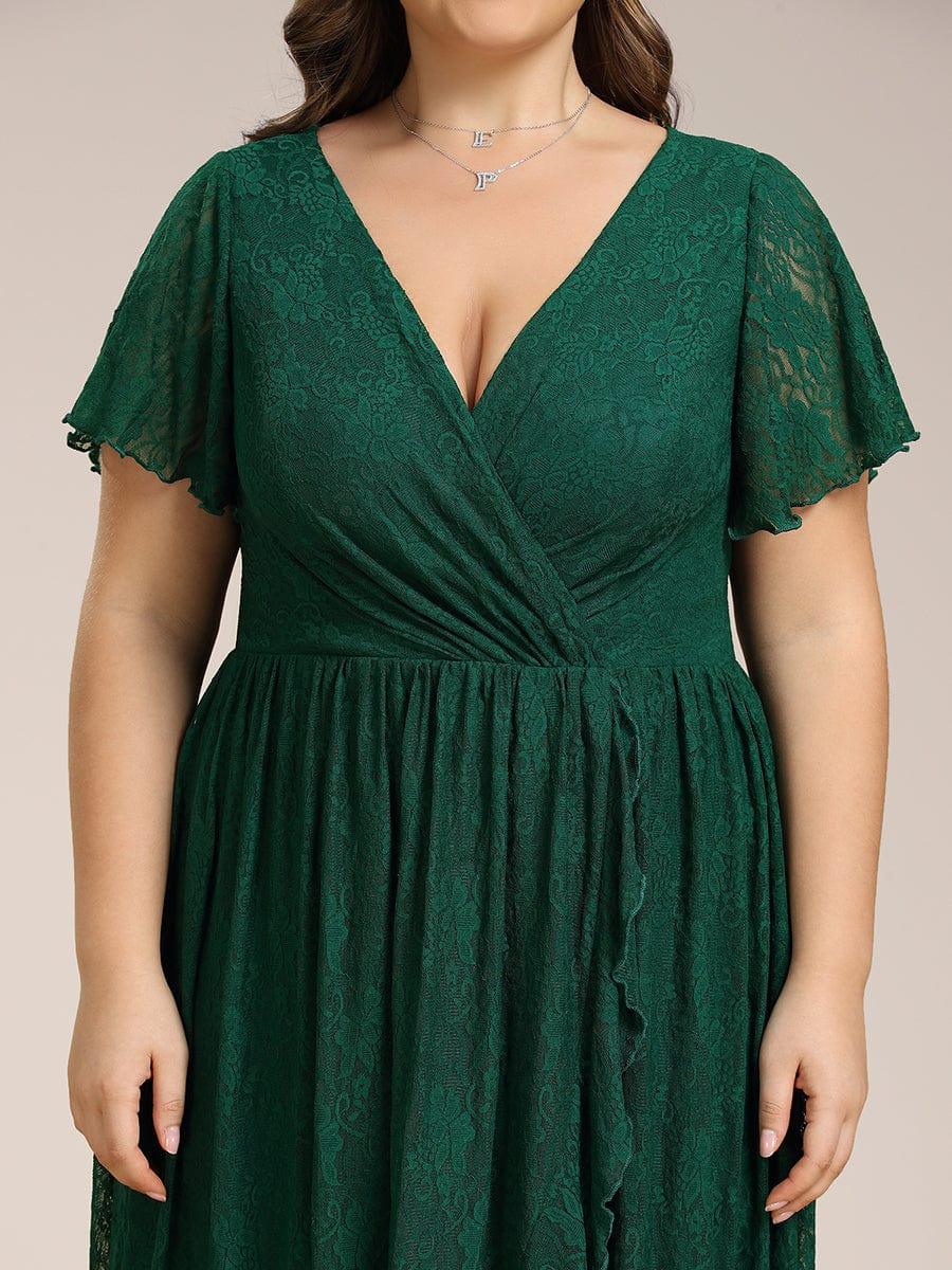 Plus Size Short Sleeve Ruffled Dress