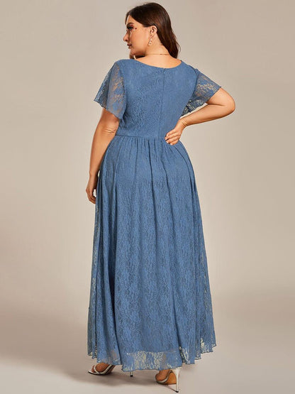 Plus Size Short Sleeve Ruffled Dress