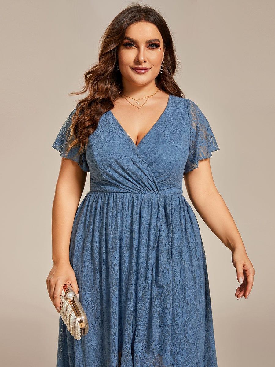 Plus Size Short Sleeve Ruffled Dress