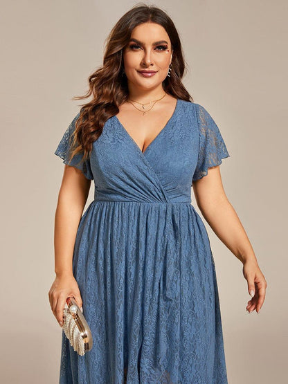 Plus Size Short Sleeve Ruffled Dress