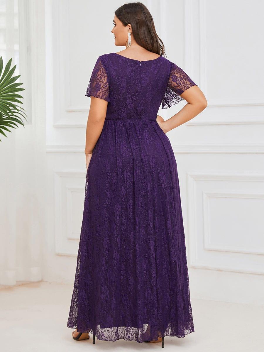 Plus Size Short Sleeve Ruffled Dress