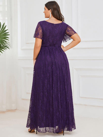 Plus Size Short Sleeve Ruffled Dress