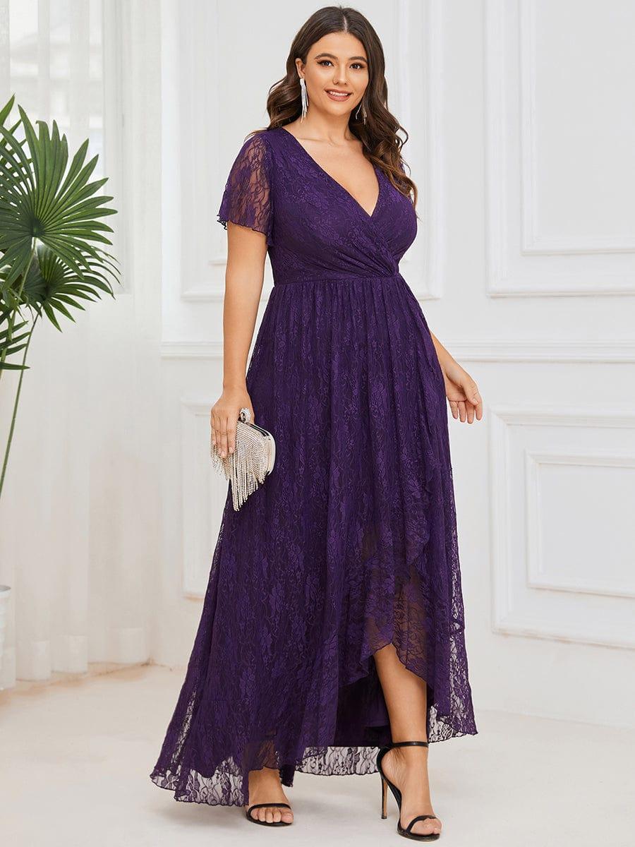 Plus Size Short Sleeve Ruffled Dress