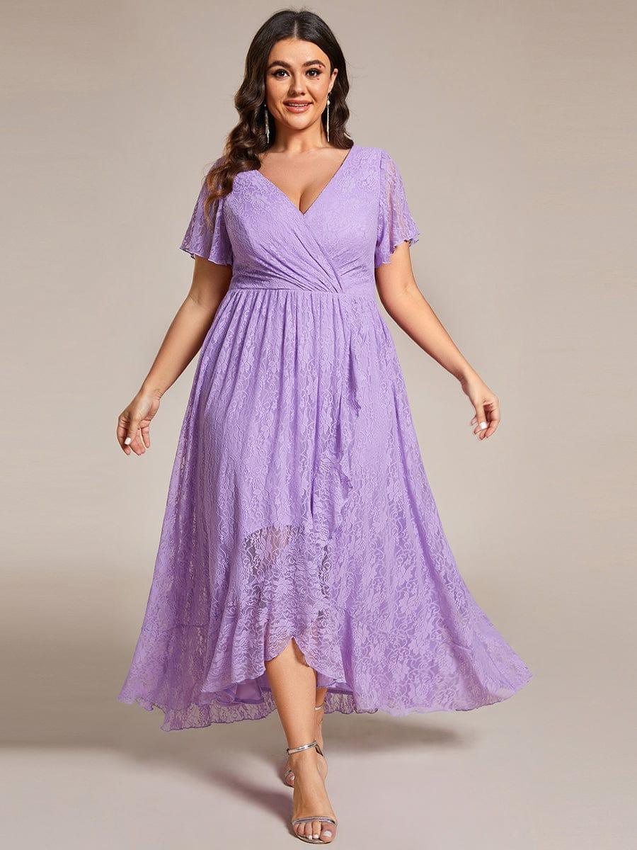 Plus Size Short Sleeve Ruffled Dress