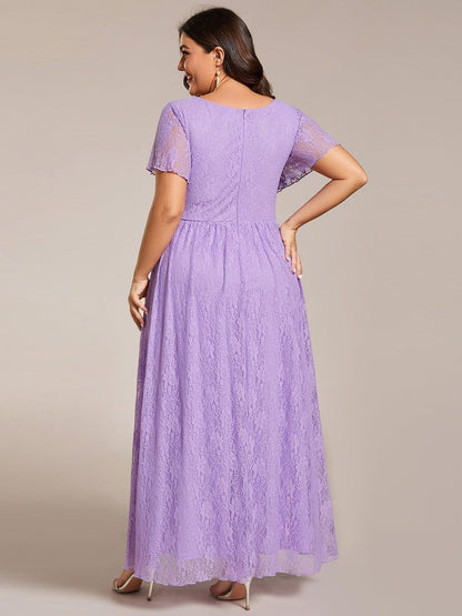 Plus Size Short Sleeve Ruffled Dress