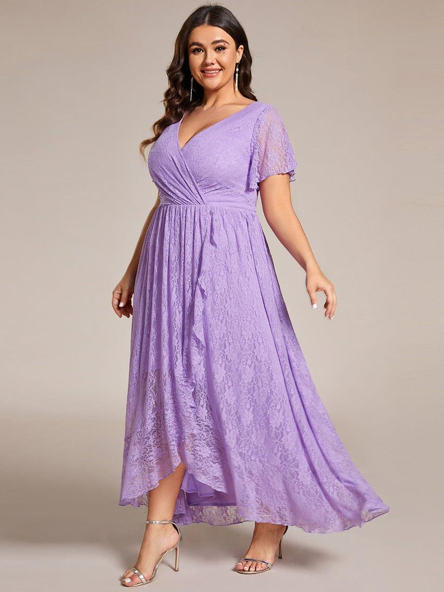 Plus Size Short Sleeve Ruffled Dress