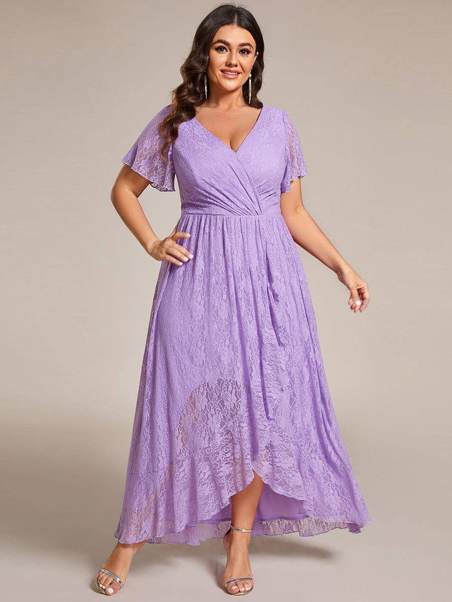 Plus Size Short Sleeve Ruffled Dress