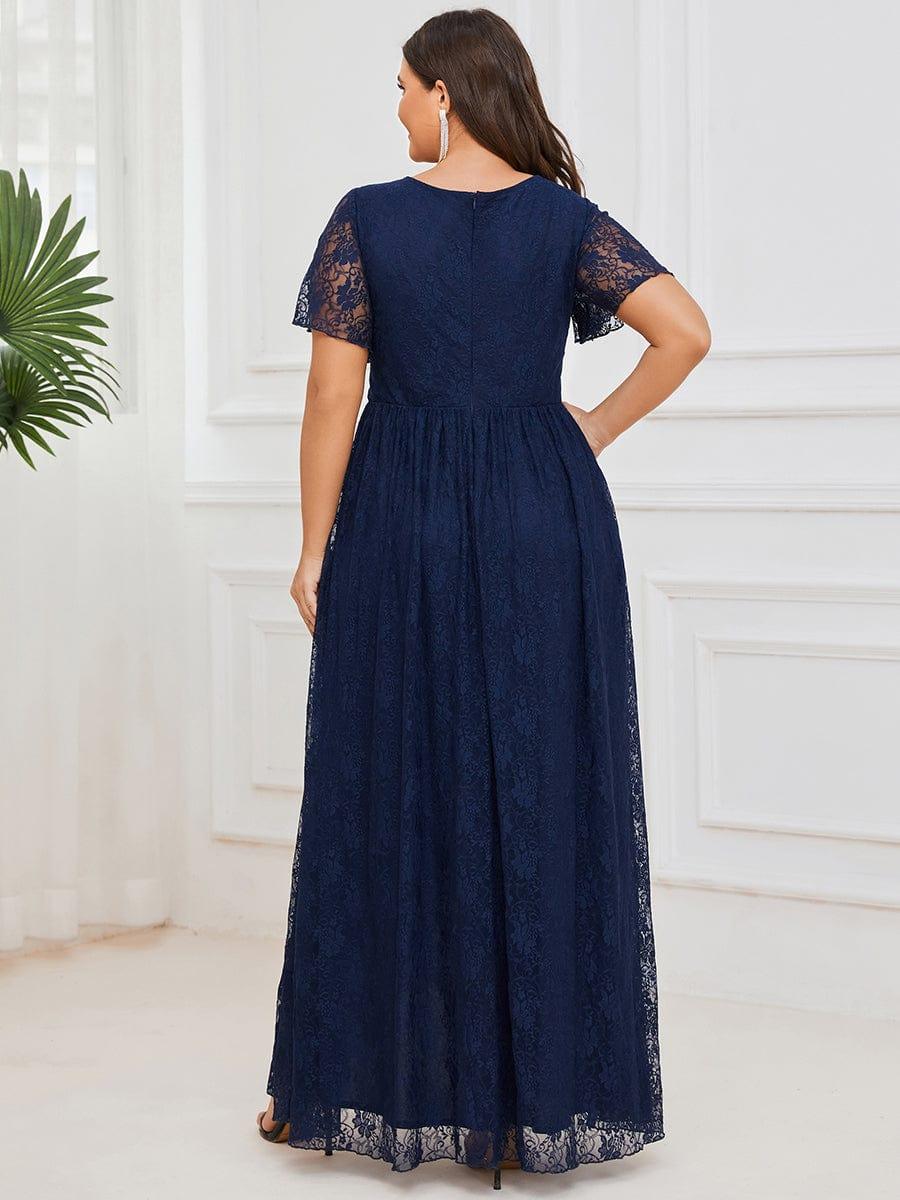 Plus Size Short Sleeve Ruffled Dress