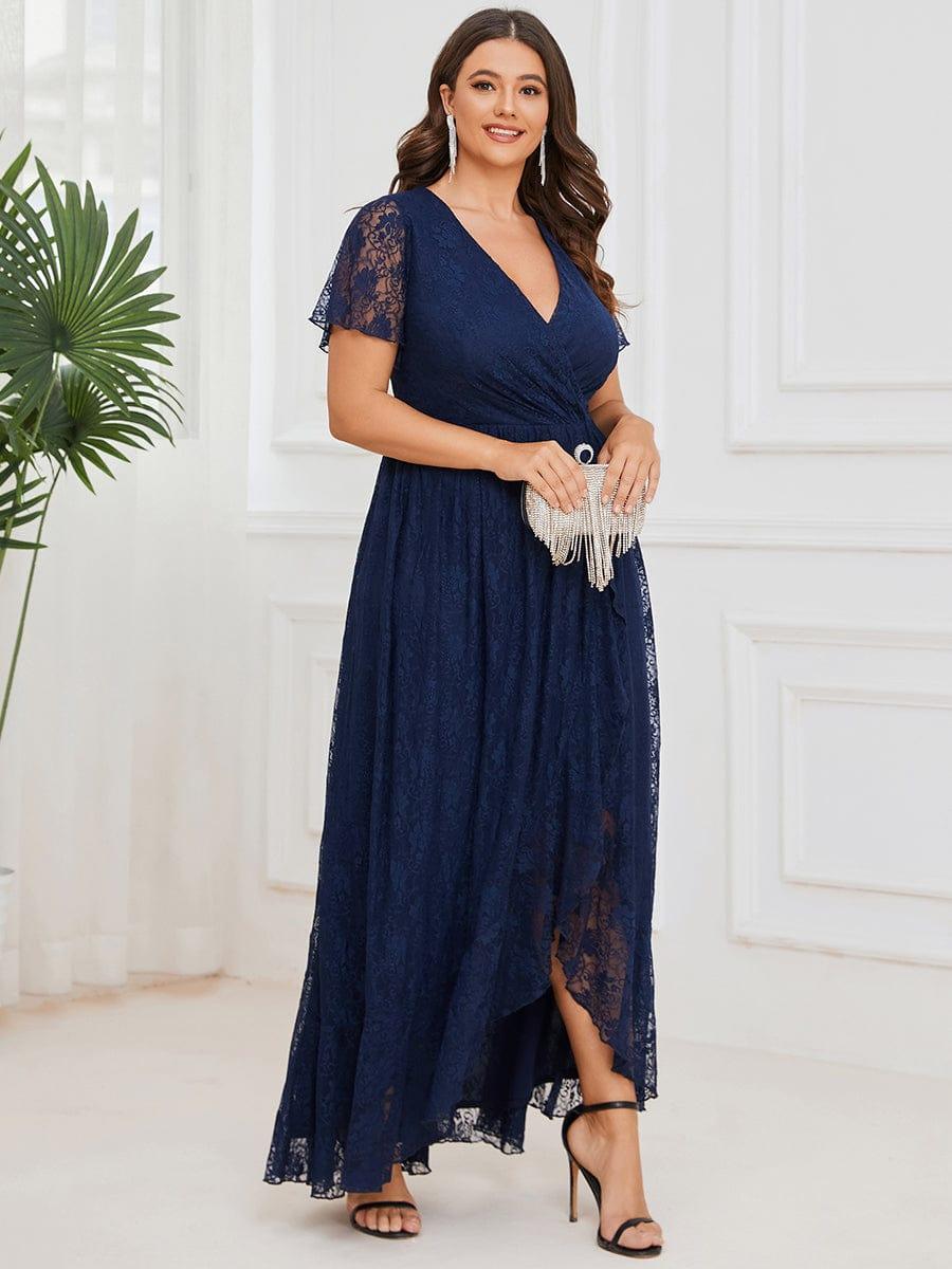 Plus Size Short Sleeve Ruffled Dress