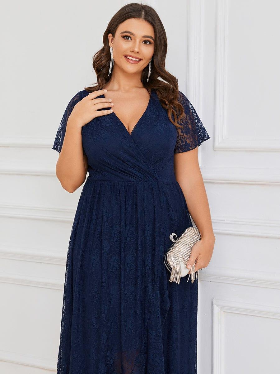 Plus Size Short Sleeve Ruffled Dress
