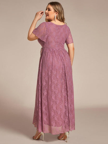 Plus Size Short Sleeve Ruffled Dress