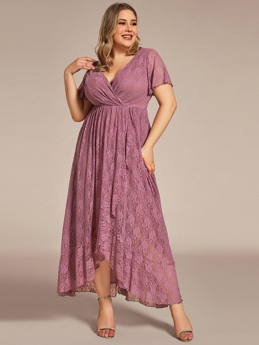 Plus Size Short Sleeve Ruffled Dress