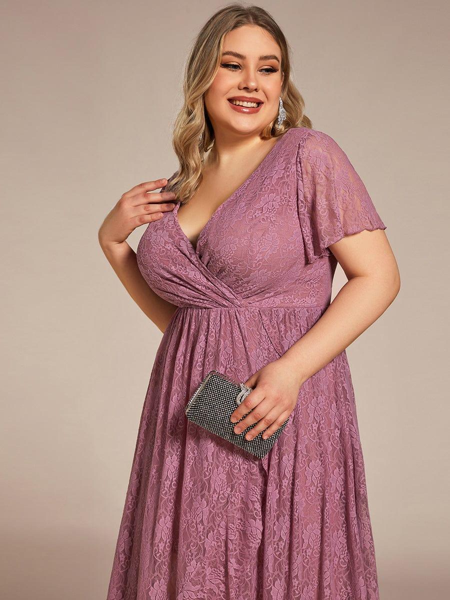 Plus Size Short Sleeve Ruffled Dress