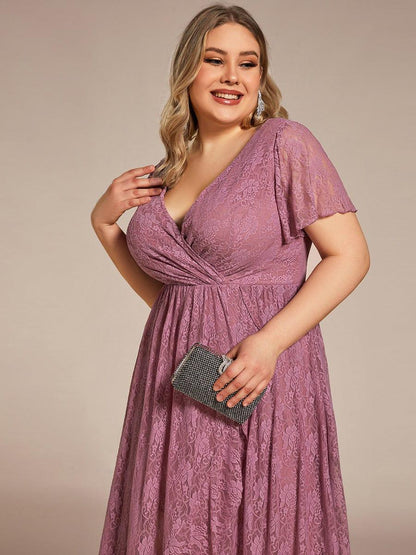 Plus Size Short Sleeve Ruffled Dress