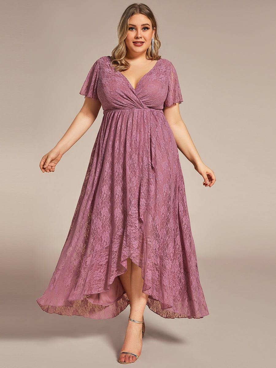 Plus Size Short Sleeve Ruffled Dress