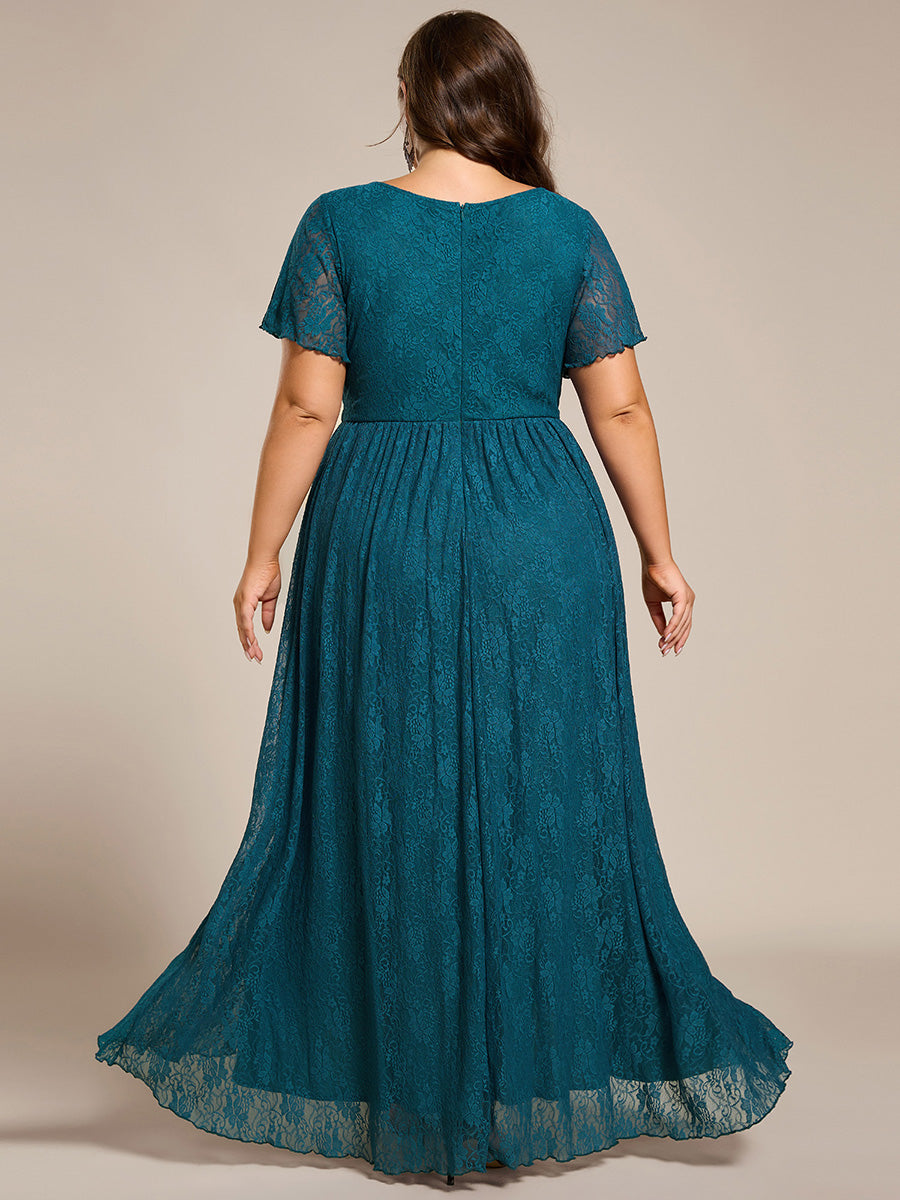 Plus Size Short Sleeve Ruffled Dress