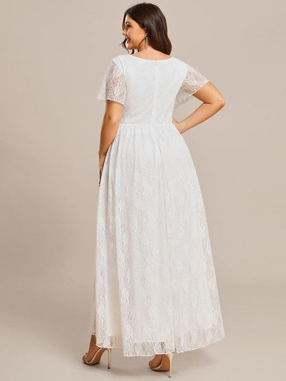 Plus Size Short Sleeve Ruffled Dress