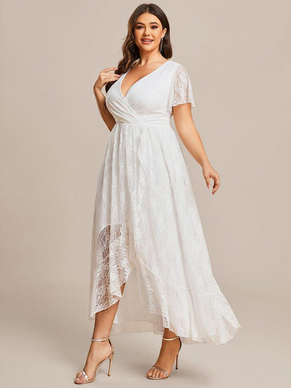 Plus Size Short Sleeve Ruffled Dress