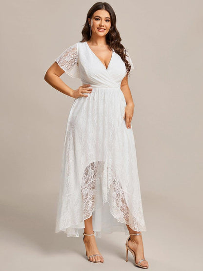 Plus Size Short Sleeve Ruffled Dress