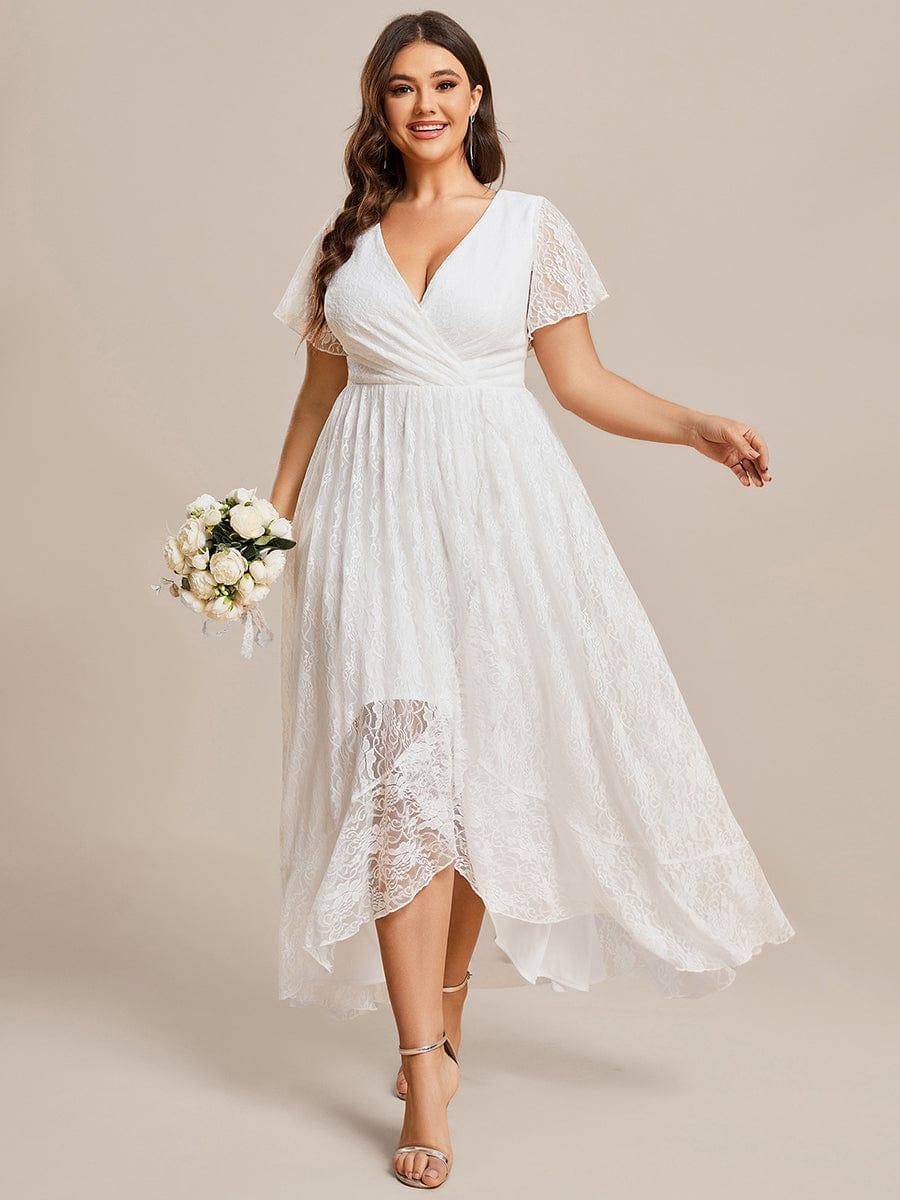 Plus Size Short Sleeve Ruffled Dress