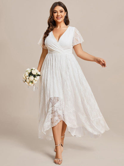 Plus Size Short Sleeve Ruffled Dress