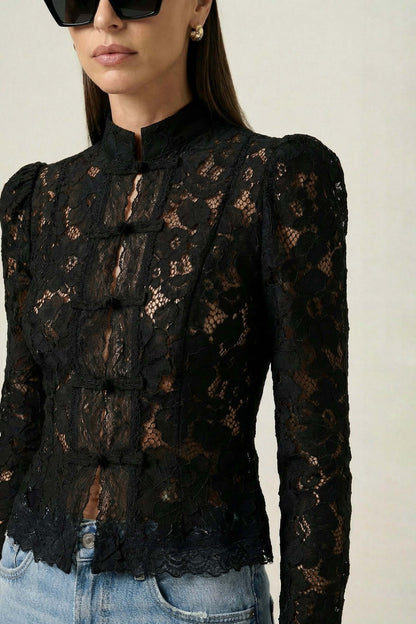 Fontaine Lace Blouse Black