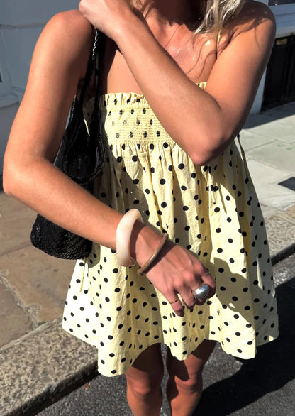 Lena | Women's Polka Dot Spaghetti Strap Mini Dress