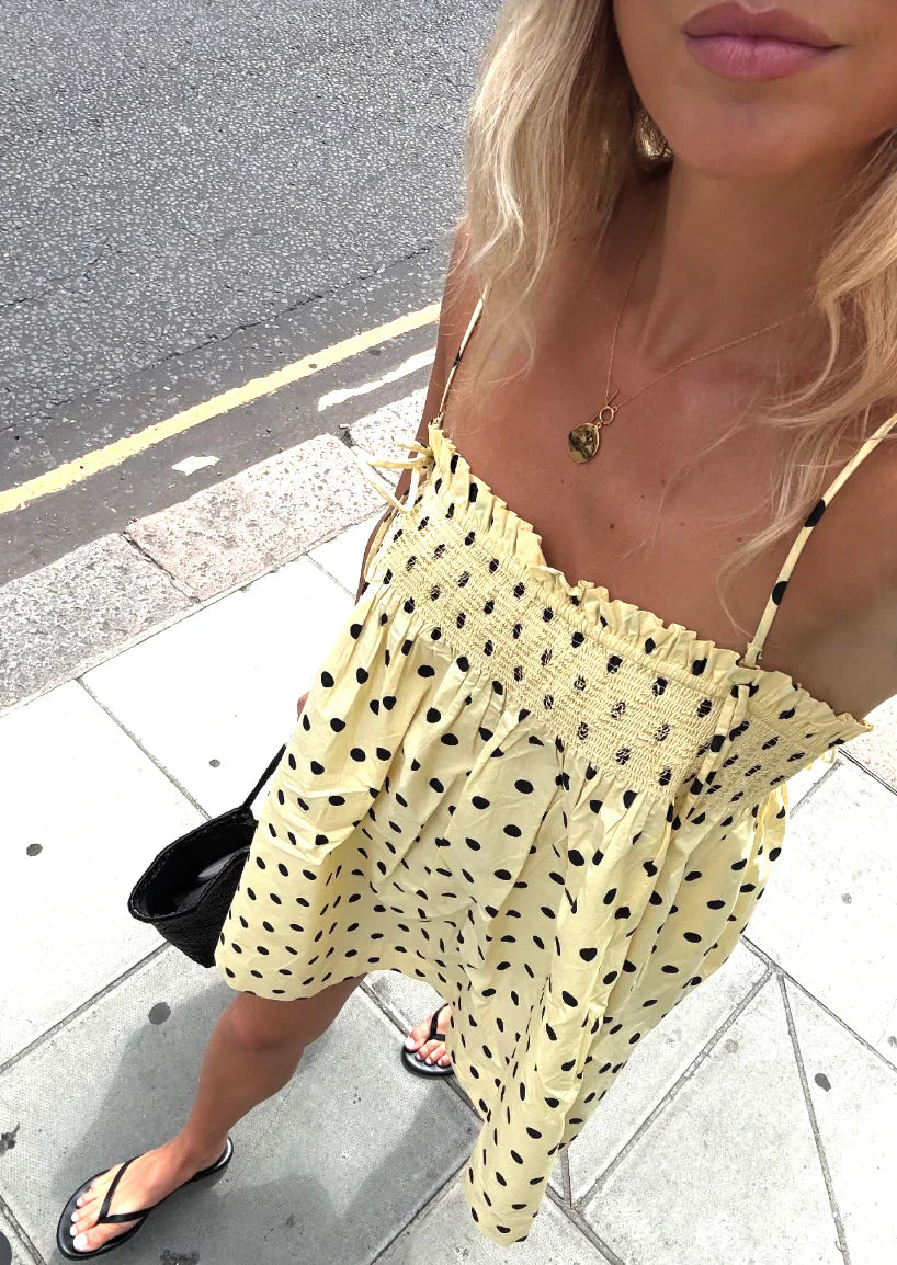 Lena | Women's Polka Dot Spaghetti Strap Mini Dress