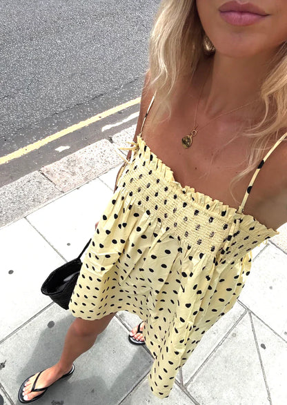 Lena | Women's Polka Dot Spaghetti Strap Mini Dress