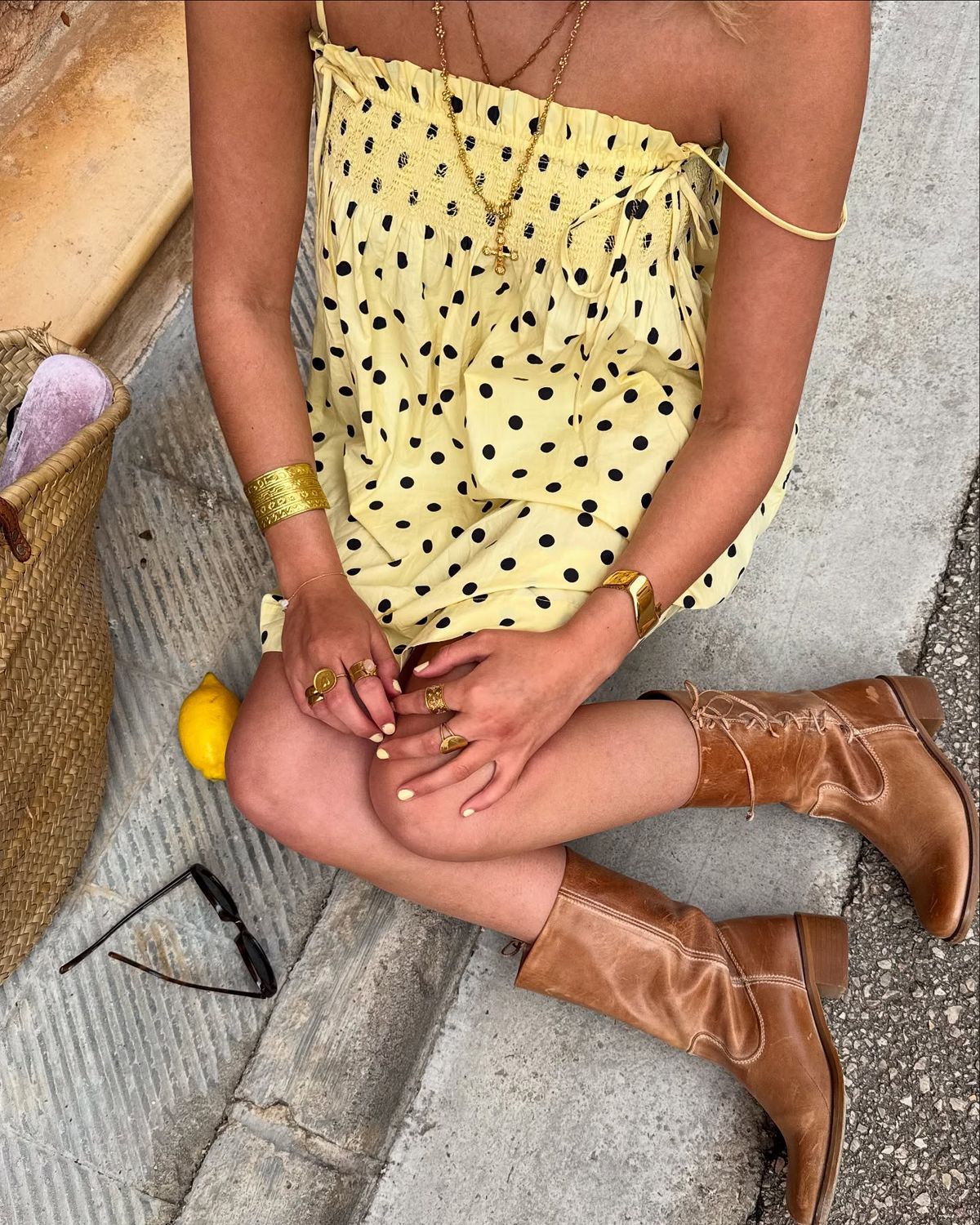 Lena | Women's Polka Dot Spaghetti Strap Mini Dress