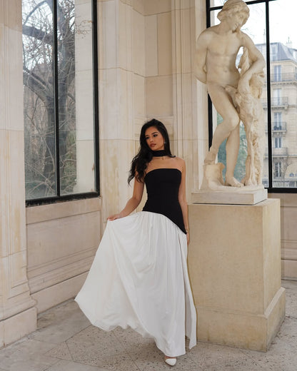 Lucinda | Women's Strapless Maxi Wedding Guest Dress with Scarf