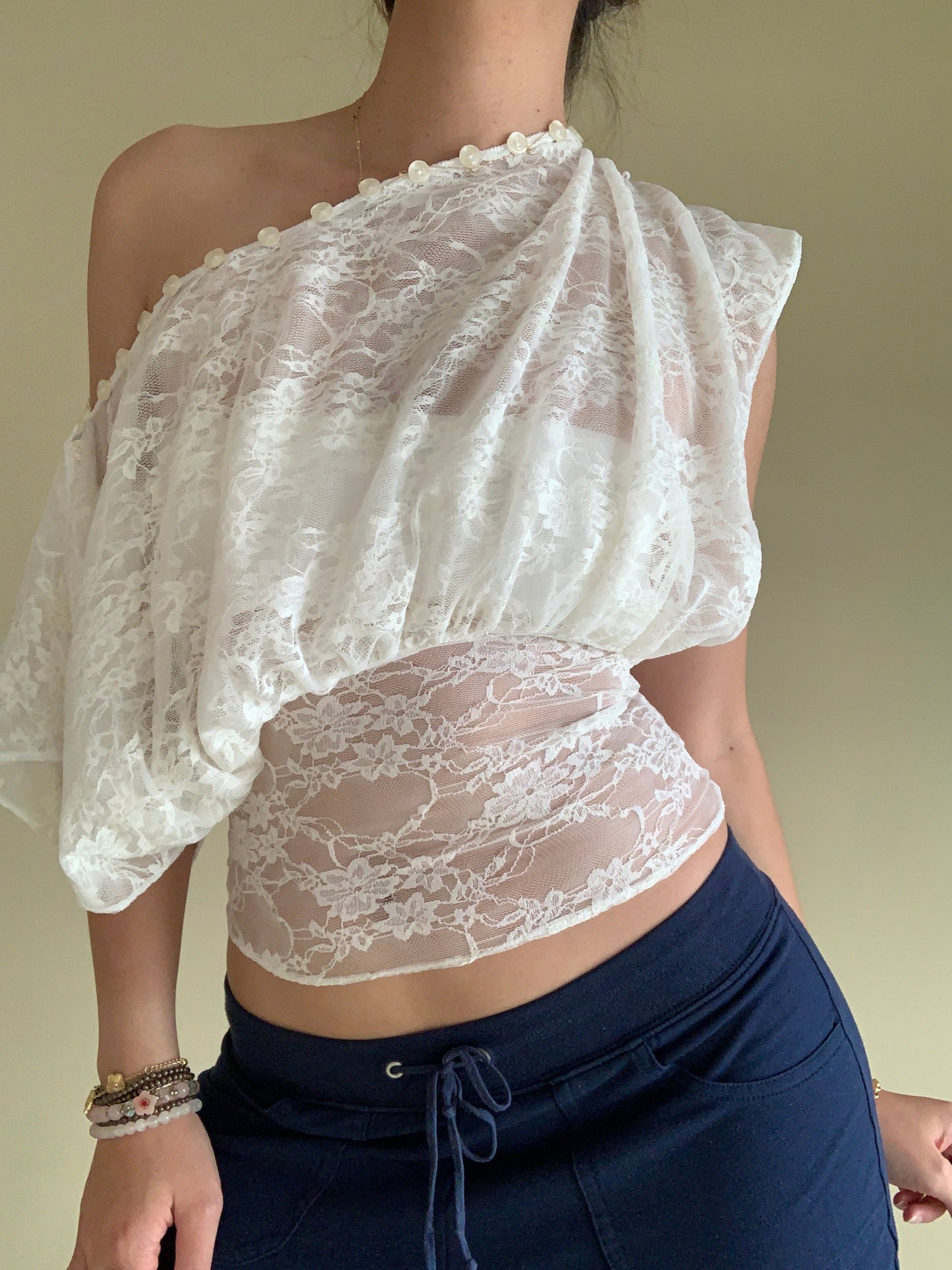 Molly | Button Lace Top